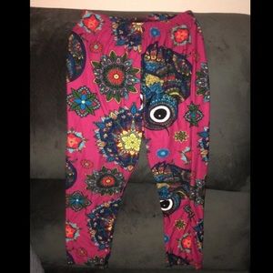 Cropped leggings pink owls